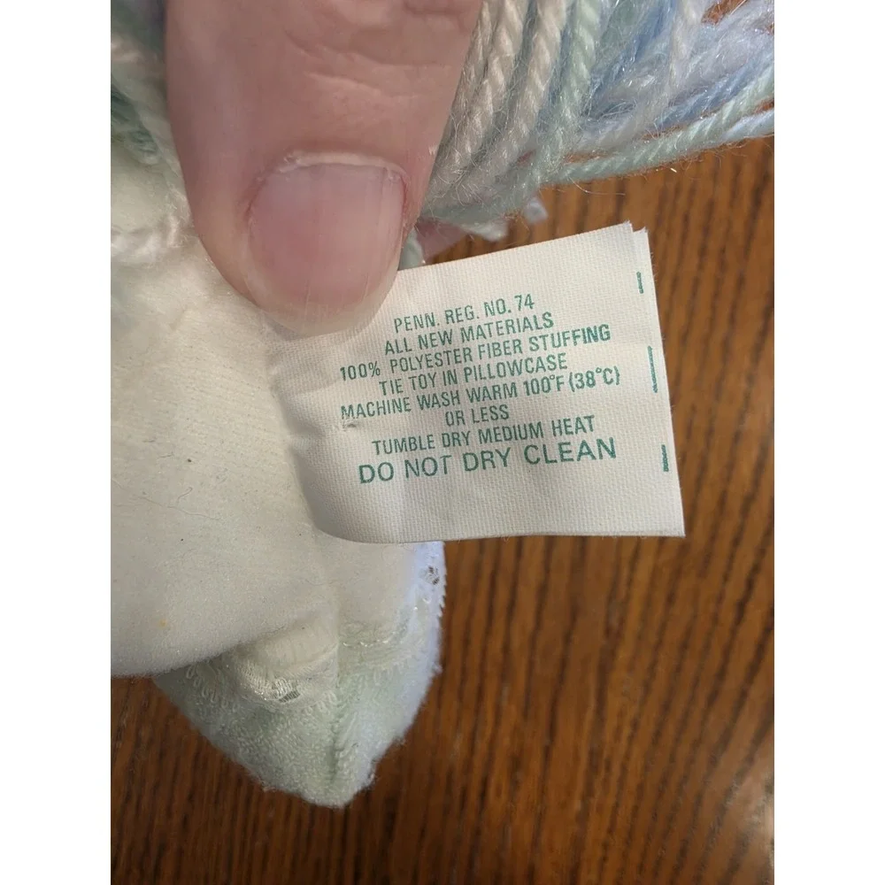 Vintage Fluppy Dog By Kenner 1986 Mint Green & White Yarn Hair Bonnet Tags